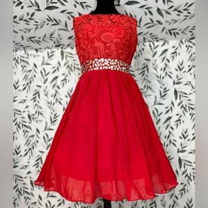 Lace Chiffon Cocktail Prom Princess Rhinestone Quinceañera Bridesmaid S 6 NWT #3